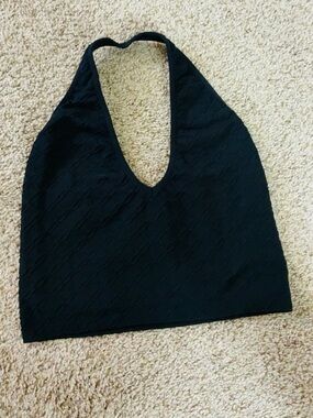 Black Halter Crop Top - Women